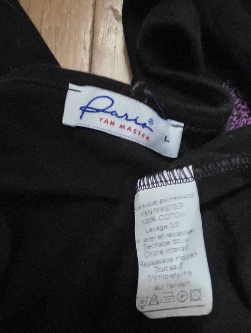 VINTAGE Authentic PARIS YAN MASTER BLACK/PURPLE Size Large Long Sleeve Shirt